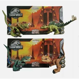 Jurassic World Bendy Biters Stegosaurus Velociraptor Tyrannosaurus Dilophosaurus